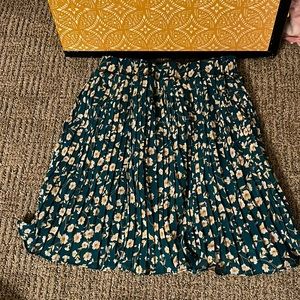 Green floral skirt